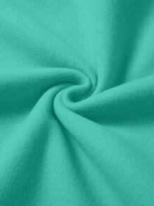 INAWLY Solid Round Neck Thermal Pullover,Long Sleeve Tops - Mint Green - View 3