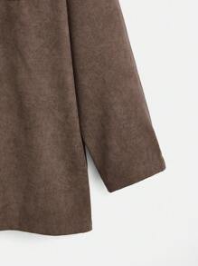 SHEIN EZwear Plus Two Tone Drop Shoulder Drawstring Hooded Coat - Multicolor - View 3