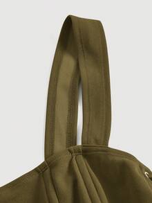 SHEIN MOD Lace Up Side Curved Hem Cami Top - Army Green - View 4