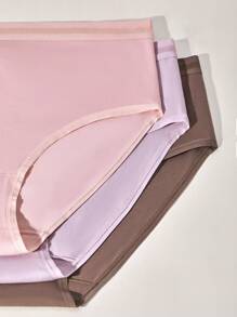 LUVLETTE Plus 3 条装舒适纯棉高腰三角裤女士内衣内裤套装 - 彩色 - 查看 5