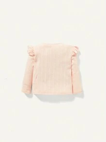 Cozy Pixies Đứa bé gái Viền Ruffle Áo thun & quần - Hồng - Xem 3