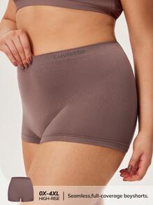 LUVLETTE Bộ đồ lót liền mạch cạp cao cho nữ Boyshort - Màu nâu  Mocha - Xem 3