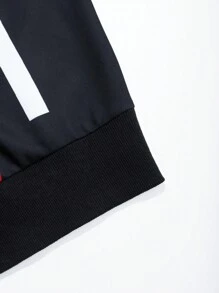 Manfinity LEGND 男士寬鬆字母印花彩色拼接機車外套 - 彩色 - 查看 6