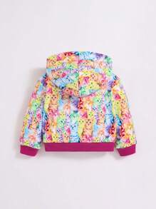 SHEIN Baby Mädchen Kapuzenpullover mit Reißverschluss All Over Print