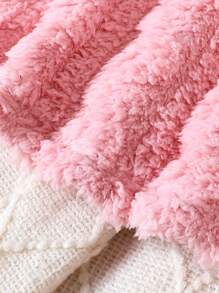 女嬰素色連帽絨毛洋裝不附帶包 - 粉色 - 查看 5