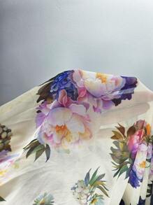 花卉印花结饰吊带背心和阔腿裤睡衣套装 / 睡衣套装 - 杏色 - 查看 7