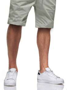 Manfinity Homme Men Drawstring Waist Slant Pocket Shorts