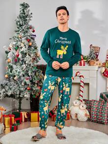 男士圣诞印花睡衣套装 / 睡衣套装 - 彩色 - 查看 3