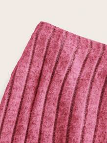 SHEIN EZwear 素色抹胸上衣&半身裙 - 玫紅色 - 查看 4