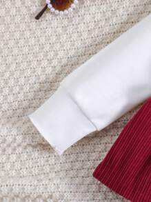 Baby Girl Ruffle Trim Peplum Top & Pants - Burgundy - View 7