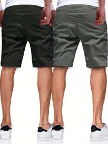 Manfinity Homme Men 2pcs Patched Detail Drawstring Oversize Shorts - Multicolor - View 2