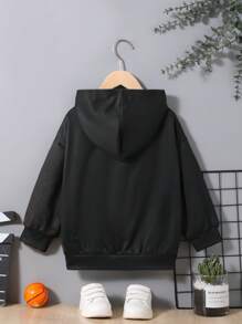 SHEIN garoto jovem Futebol & Impressão De Fogo Capuz