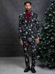 SHEIN Männer Hose & Blazer Weihnachtsmuster