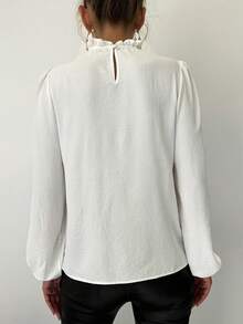 EURMUSE Schiffy Insert Lantern Sleeve Blouse - White - View 2