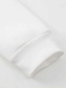 Manfinity 男士龍&標語圖案加絨內裏運動衫