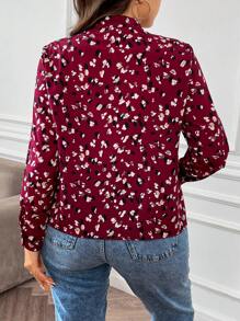 SHEIN Franclia Kích thước lớn Áo cánh - Màu Đỏ Sâu - Xem 2