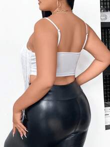 SHEIN BAE Talla grande Top de tirantes ribete con fleco - Blanco - Ver 4