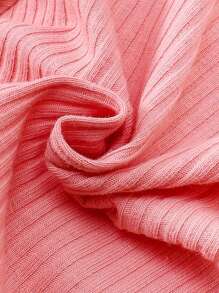 SHEIN Vintaside Kids Baby Girl Mock Neck Tee & Plaid Ruffle Trim Bow Front Overall Jumpsuit, For Christmas - Multicolor - View 8