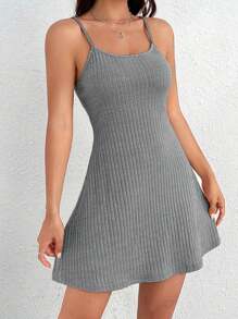 SHEIN EZwear 條紋針織吊帶洋裝&前紐扣夾克