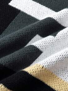 Männer Pullover mit Geo Muster, - Dunkelgrün - Übersicht 7