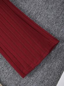 Sparklyn 青少年女孩袋鼠口袋連帽衫&喇叭褲 - 酒紅色 - 查看 6