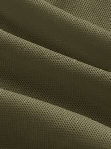 SHEIN MOD Crisscross Backless Swing Collar Ruffle Trim Mermaid Hem Green Cami Dress - Army Green - View 4