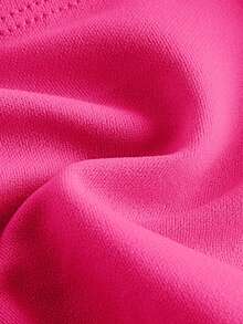 SHEIN MOD Rhinestone Heart Ring Detail Contrast Binding Tube Top - Hot Pink - View 3