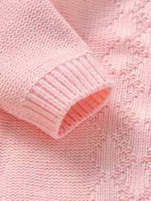 Baby Girl Ruffle Trim Raglan Sleeve Knit Bodysuit - Pink - View 4