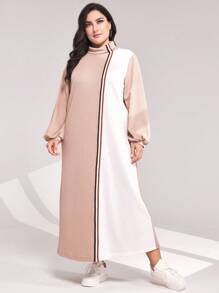 Mulvari Plus Lantern Sleeve Sweatshirt Dress - Multicolor - View 4