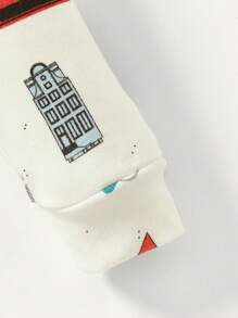 Cozy Pixies 嬰兒男童緊身卡通印花圓領上衣和褲子睡衣套裝 - 白色 - 查看 6