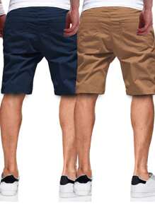 Manfinity Homme Men 2pcs Patched Detail Drawstring Oversize Shorts - Multicolor - View 2