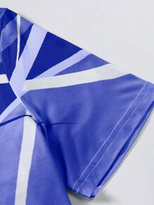 Manfinity Homme 男士圖案印花T恤 - 藍色 - 查看 5