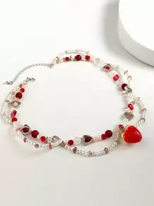 ROMWE Kawaii 1 Miếng Thời trang Dâu tây Trang trí Vòng cổ đính cườm Đối với phụ nữ Để Trang Trí Hàng Ngày - Nhiều màu - Xem 4