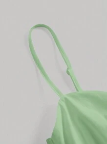 SHEIN MOD 素色褶邊吊帶上衣 - 薄荷綠 - 查看 3