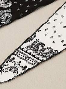 INAWLY Top halter con estampado de pañuelo con paisley de color combinado con cordón delantero