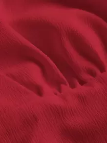 SHEIN MOD 素色繞頸露背洋裝 - 紅色 - 查看 4