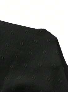 Pariaura 瑞士圆点花边蕾丝花边荷叶边袖衬衫，女士休闲撞色蕾丝，荷叶边长袖 V 领常规版型常规黑色喇叭袖女式衬衫，春/秋，休闲日常穿着，长袖上衣 - 黑色 - 查看 7