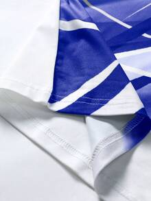 Manfinity Homme 男士圖案印花T恤 - 藍色 - 查看 7