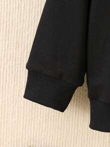 SHEIN Áo nỉ in hình bướm cho bé gái - màu đen - Xem 5