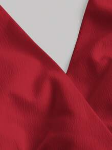 SHEIN MOD 素色繞頸露背洋裝 - 紅色 - 查看 3