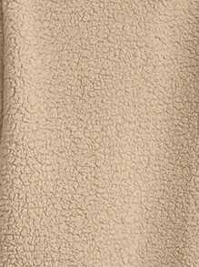 Chiquease Thả vai Chi tiết về Flap Áo khoác Teddy - Màu be - Xem 7