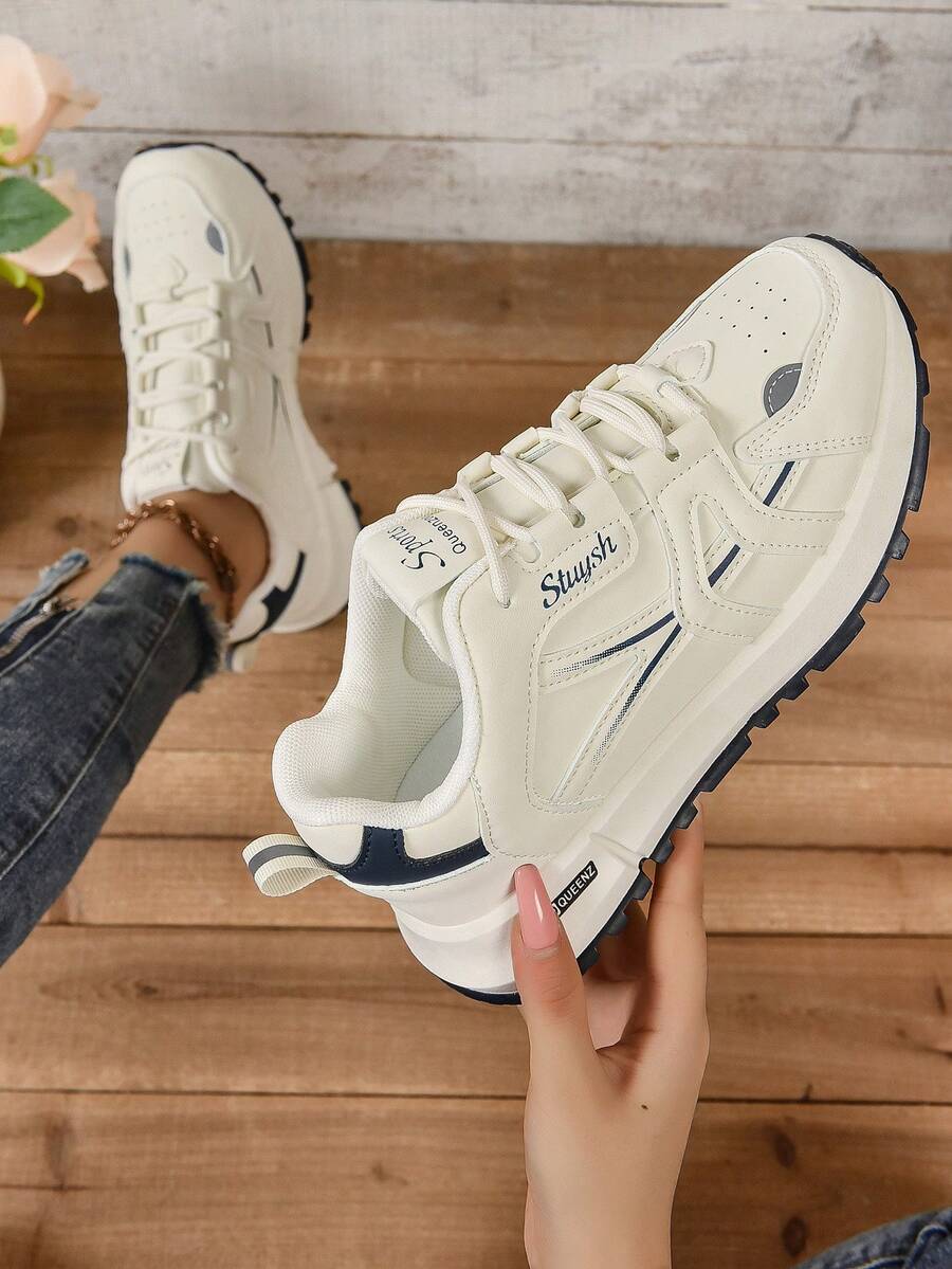 跑步鞋適用於秋冬,透氣網布時尚女性老爹鞋