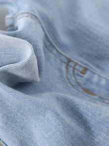 SHEIN Chàng trai trẻ Eo đàn hồi Túi nghiêng Quần jean - Rửa nhẹ - Xem 4