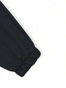 Manfinity Homme Men Drawstring Waist Slant Pocket Pants, For Fall - Black - View 3