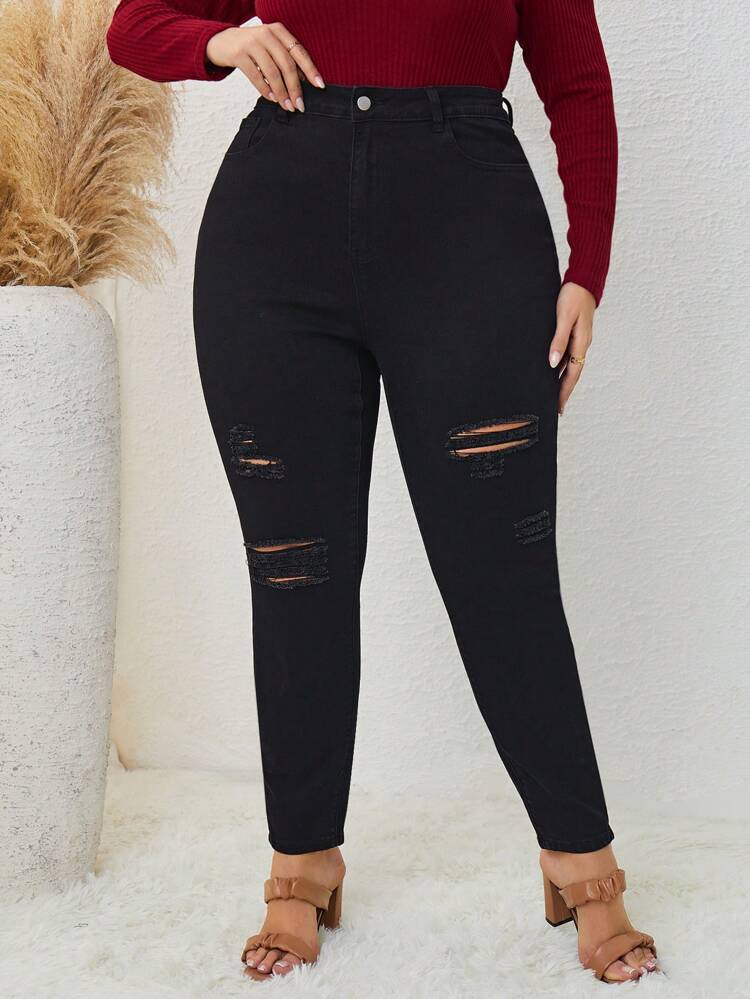 Plus Ripped Skinny Jeans