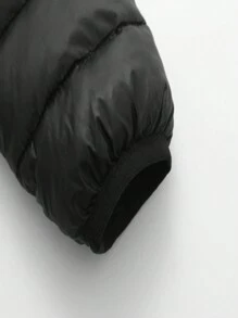 Young Boy Zip Up Hooded Padded Coat - Black - View 4