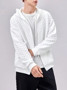 Manfinity RebelGame Nam Dây kéo Dây rút Hoodie - trắng - Xem 5