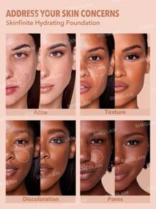 SHEGLAM Skinfinite Hydrating Foundation Sample-Almond Flawless Dewy Foundation Hydrating Coverage Invisible Pore Concealer Pore-Less Non-Greasy Lightweight Natural Soft Liquid Foundation Brand Beauty Makeup Face Paint Cosmetic For Women Girls Perfect For Fall Winter Ideal For Y2K Fancy Fashion Suitable For Birthday Christmas Present Party Ready Best Color