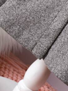 Baby Girl 1pc Bow Front Hooded Overcoat - Grey - View 7