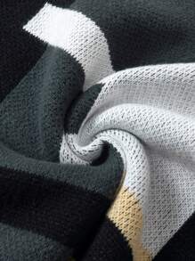 Männer Pullover mit Geo Muster, - Dunkelgrün - Übersicht 6